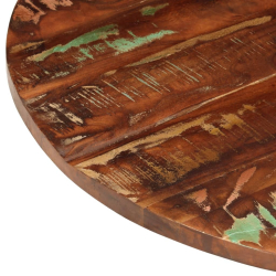 Blat stołu, Ø 90x3,8 cm, okrągły, lite drewno z odzysku