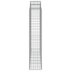 Kosze gabionowe, 15 szt, 200x50x200/220cm, galwanizowane żelazo