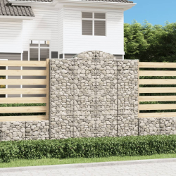 Kosze gabionowe, 15 szt, 200x50x200/220cm, galwanizowane żelazo