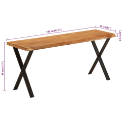 Ławka z naturalną krawędzią drewna, 105 cm, drewno akacjowe