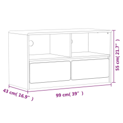 Szafka pod TV SAUDA, kolor dębu, 99x43x55 cm, drewno sosnowe