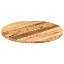 Blat stołu, Ø 80x3,8 cm, okrągły, surowe lite drewno mango