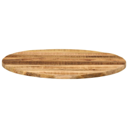 Blat stołu, Ø 80x3,8 cm, okrągły, surowe lite drewno mango