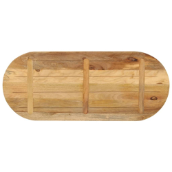 Blat stołu, 140x60x2,5 cm, owalny, surowe drewno mango