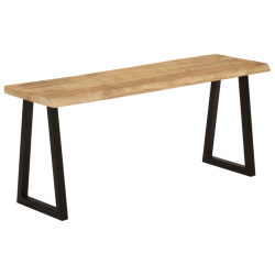 Ławka z naturalną krawędzią drewna, 105 cm, lite drewno mango