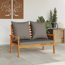 Ławka ogrodowa, 120 cm, z poduszką, lite drewno akacjowe