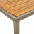 Stół ogrodowy z akacjowym blatem, szary, 90x90x75 cm, rattan PE