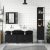 4-cz zestaw mebli łazienkowych, czarny, materiał drewnopochodny