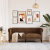 Sofa Chesterfield, dwuosobowa, brązowa, obita tkaniną
