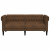 Sofa Chesterfield, dwuosobowa, brązowa, obita tkaniną