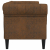 Sofa Chesterfield, dwuosobowa, brązowa, obita tkaniną