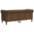 Sofa Chesterfield, dwuosobowa, brązowa, obita tkaniną