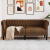 Sofa Chesterfield, dwuosobowa, brązowa, obita tkaniną