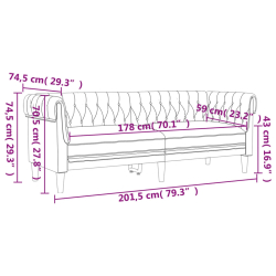 Sofa Chesterfield, trzyosobowa, ciemnozielona, obita tkaniną