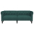 Sofa Chesterfield, trzyosobowa, ciemnozielona, obita tkaniną