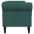 Sofa Chesterfield, trzyosobowa, ciemnozielona, obita tkaniną