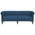 Sofa Chesterfield, trzyosobowa, niebieska, obita tkaniną