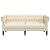 Sofa Chesterfield, dwuosobowa, kremowa, tkanina