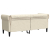 Sofa Chesterfield, dwuosobowa, kremowa, tkanina