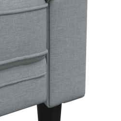 Sofa Chesterfield, trzyosobowa, jasnoszara, obita tkaniną
