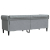 Sofa Chesterfield, trzyosobowa, jasnoszara, obita tkaniną