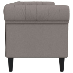 Sofa Chesterfield, trzyosobowa, kolor taupe, obita tkaniną