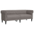 Sofa Chesterfield, trzyosobowa, kolor taupe, obita tkaniną
