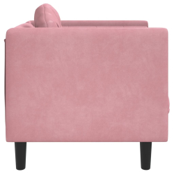 Fotel z poduszką, różowy, aksamit
