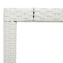 Stół ogrodowy ze szklanym blatem, biały, 150x90x75 cm rattan PE