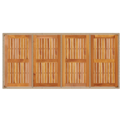 Stół ogrodowy, beżowy 190x90x75 cm, rattan PE i drewno akacjowe