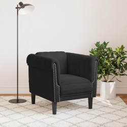 Fotel, czarny, tapicerowany aksamitem