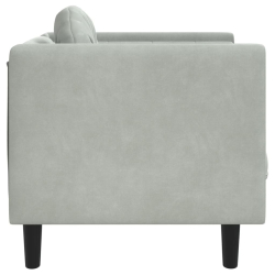 Fotel z poduszką, jasnoszary, aksamit