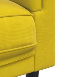 Fotel z poduszkami, żółty, aksamit