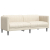 Sofa 3-osobowa, kremowa, tapicerowana tkaniną
