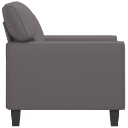 Fotel, szary, 60 cm, obity sztuczną skórą