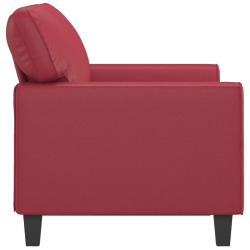 2-osobowa sofa, winna czerwień, 120 cm, sztuczna skóra