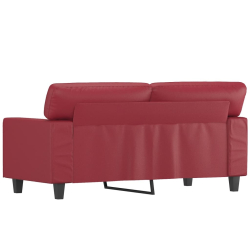 2-osobowa sofa, winna czerwień, 120 cm, sztuczna skóra