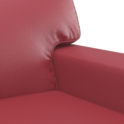 2-osobowa sofa, winna czerwień, 120 cm, sztuczna skóra