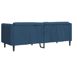 Sofa 3-osobowa, niebieska, tapicerowana tkaniną