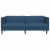 Sofa 3-osobowa, niebieska, tapicerowana tkaniną