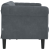 Sofa 3-osobowa, ciemnoszara, tapicerowana aksamitem