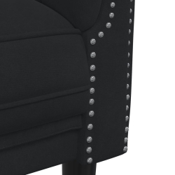 Sofa 3-osobowa, czarna, tapicerowana aksamitem