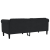 Sofa 3-osobowa, czarna, tapicerowana aksamitem