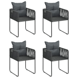 5-częściowy zestaw mebli ogrodowych rattan PVC, czarny