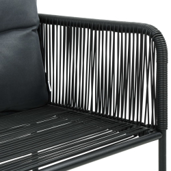5-częściowy zestaw mebli ogrodowych rattan PVC, czarny