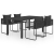 5-częściowy zestaw mebli ogrodowych rattan PVC, czarny