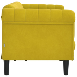 Sofa 3-osobowa, żółta, tapicerowana aksamitem