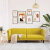 Sofa 3-osobowa, żółta, tapicerowana aksamitem