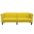 Sofa 3-osobowa, żółta, tapicerowana aksamitem