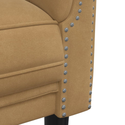 Sofa 3-osobowa, brązowa, tapicerowana aksamitem